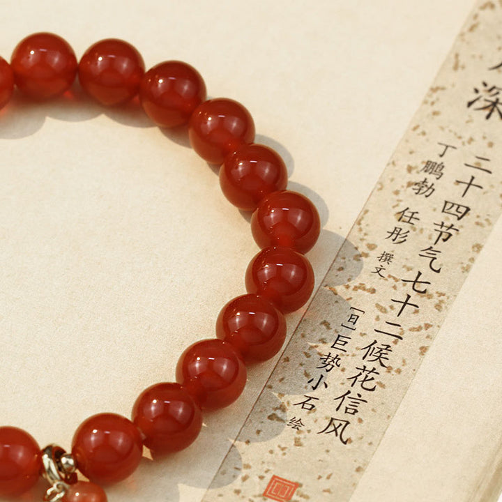 Buddha Stones Armband van natuurlijke rode agaat Boeddha voor succes - image 4