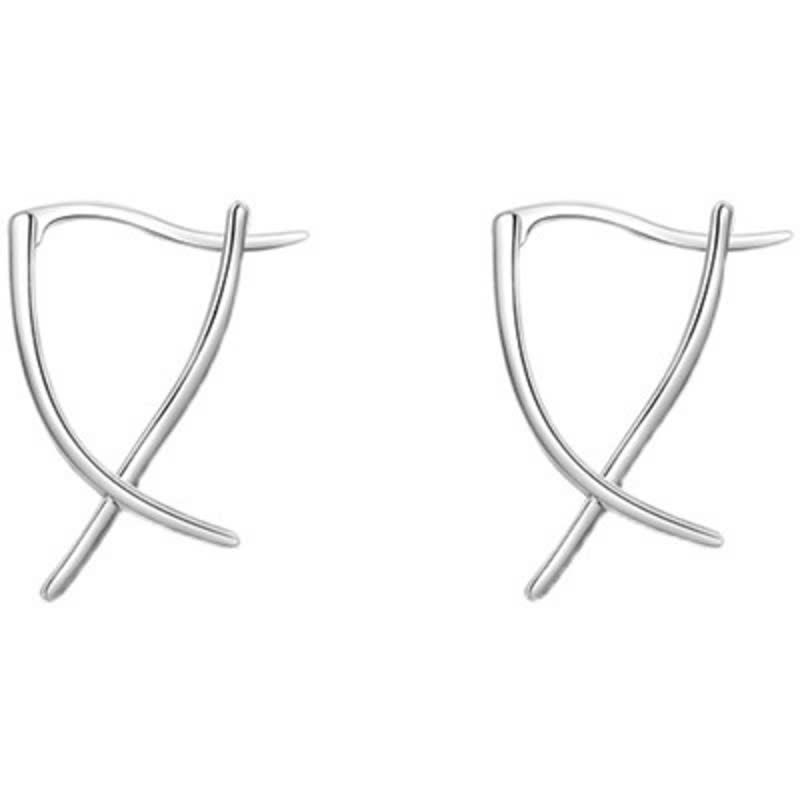 Oorbellen met geometrisch kruisontwerp en geluksmotief - image 6