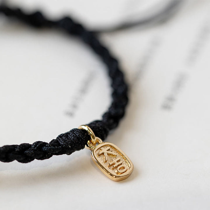 Buddha Stones Ronde chalcedoon vredesgesp positieve koord Armband - image 3