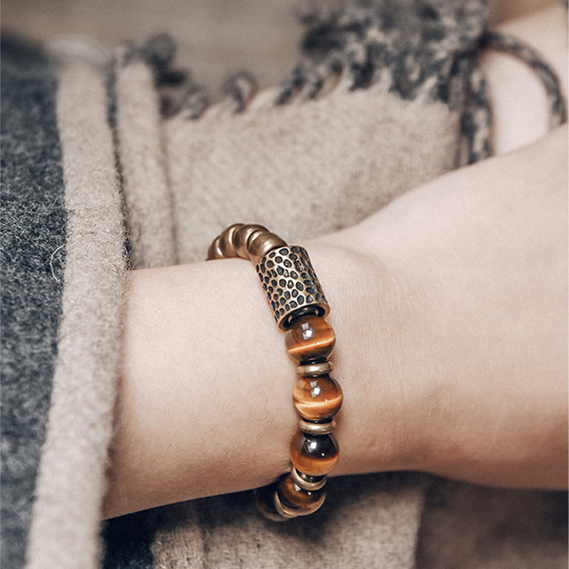Buddha Stones Beschermende Armband van koper met tijgeroogsteen - image 7