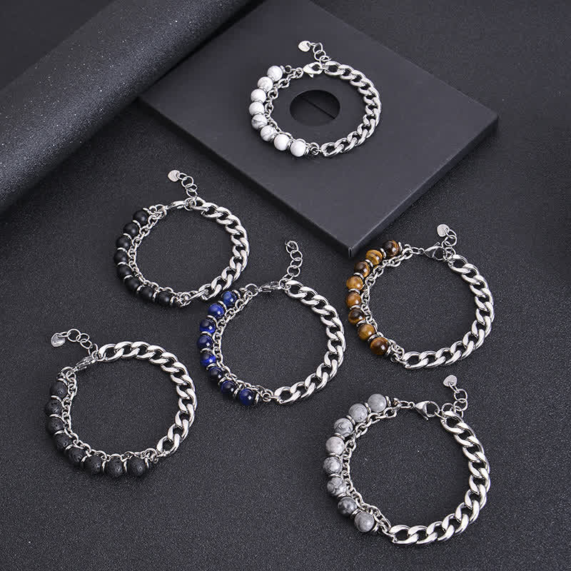 Buddha Stones Tijgeroog Picasso Jaspis Matstenen Armband - image 1