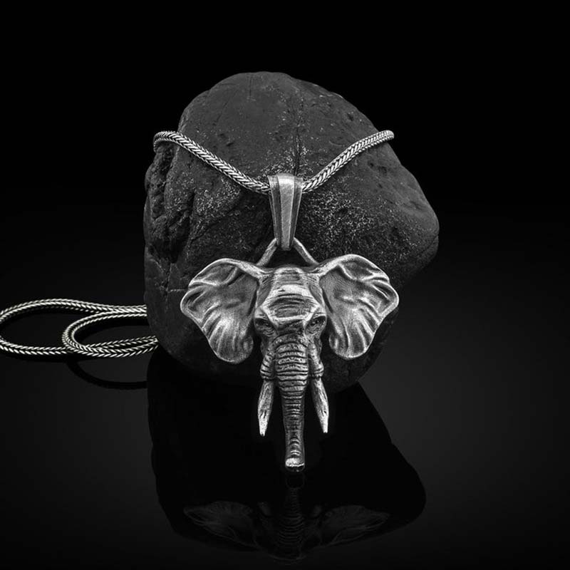 Olifantvormige Ketting van tin en titaniumstaal. - image 8