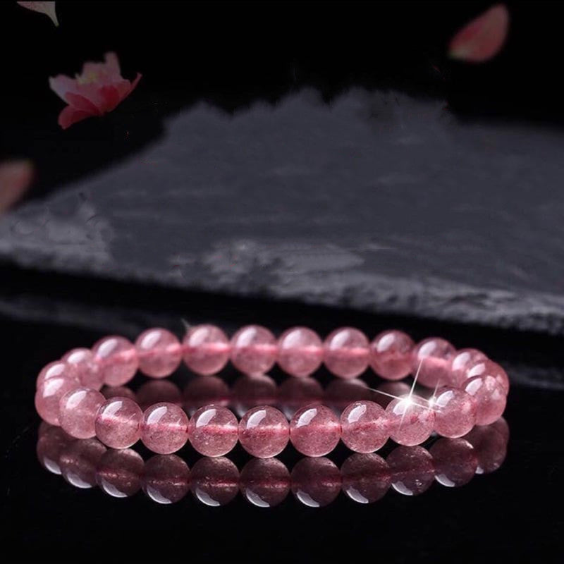 Buddha Stones Armband van natuurlijke rozenkwarts met de tekst &