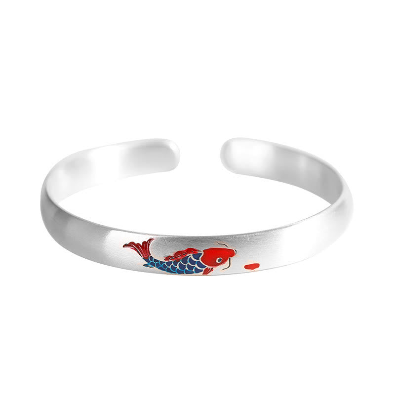 Buddha Stones 999 Bangle Zilveren Koi Vis Manchetarmband - image 7