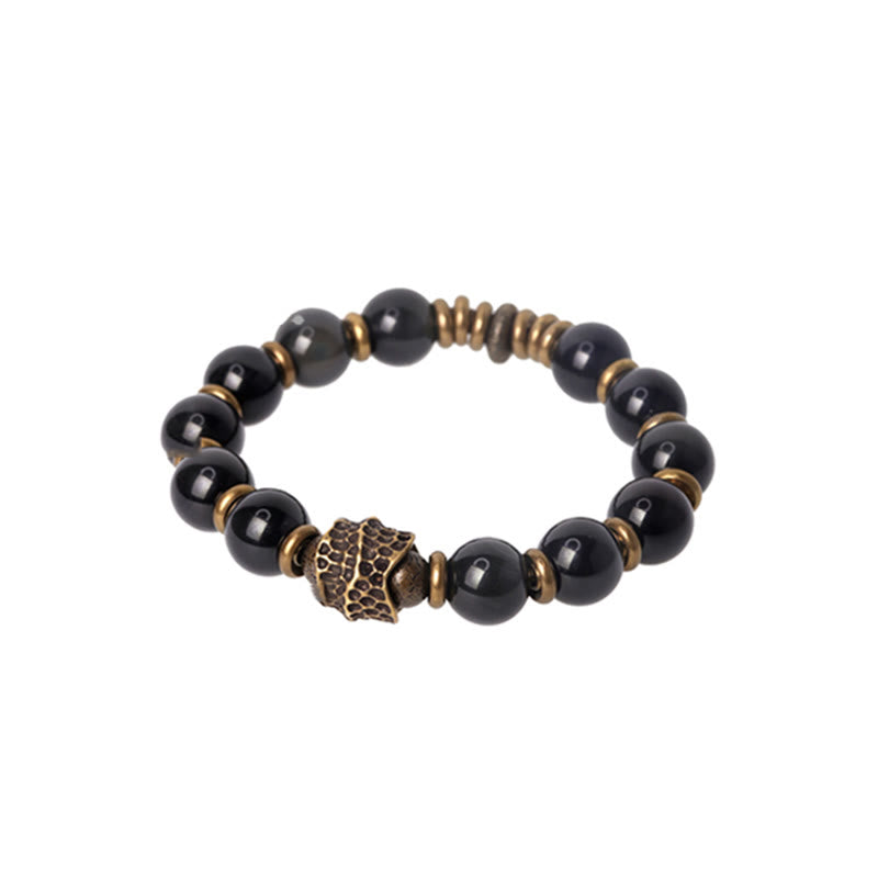Buddha Stones Regenboog Obsidiaan Koper Liefde Helende Armband - image 11