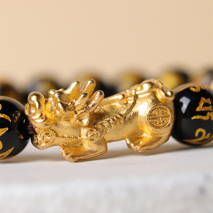 Buddha Stones Feng Shui PiXiu Obsidiaan Rijkdom Armband - image 5
