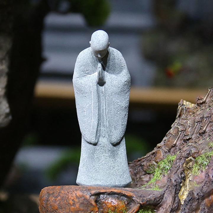 Buddha Stones Meditatie Boeddha Monnik Sereniteit Huisdecoratie - Boeddha met boog 4*5,5*9,5 cm - image 8