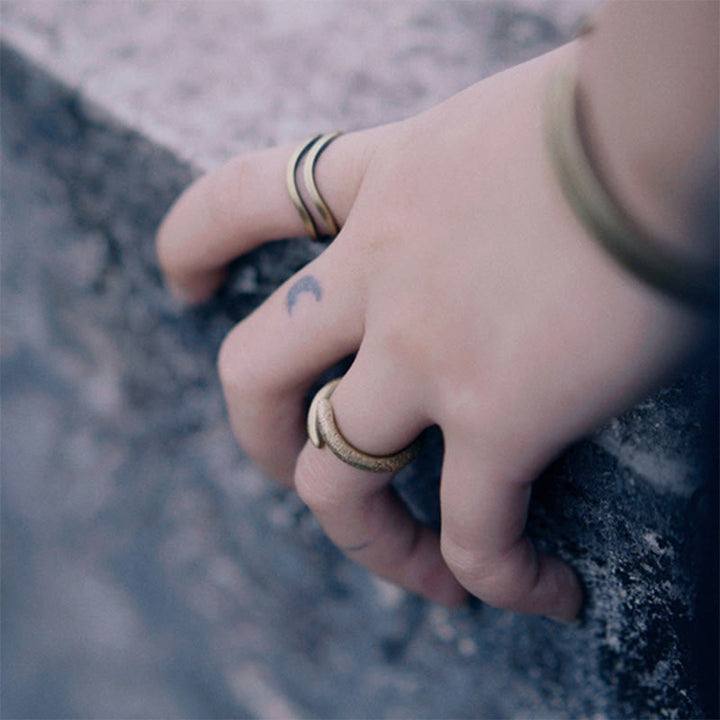 Buddha Stones Eenvoudig ontwerp koperen Ring , verstelbaar - image 7