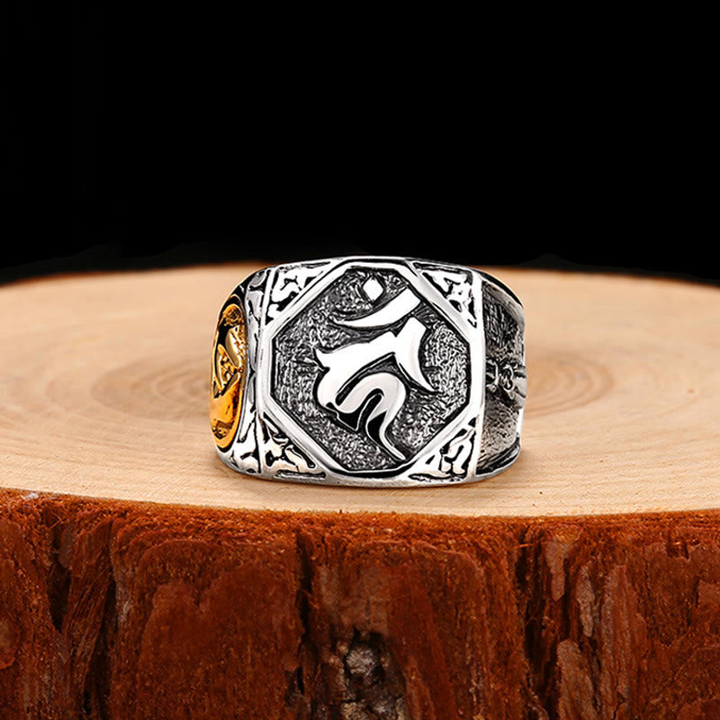 Buddha Stones Verstelbare Ring van 925 sterling zilver met gegraveerd Sanskriet-motief ter bescherming. - image 14