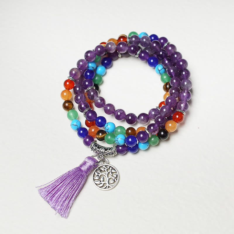 Buddha Stones Helende kristallen Mala gebedskralen 108 meditatie helende meerlaagse Armband Ketting - image 1