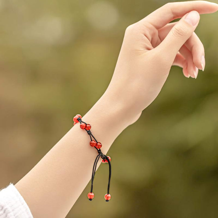 Buddha Stones Rode agaat, mosagaat, cinnaber, kalmerende Armband - image 13