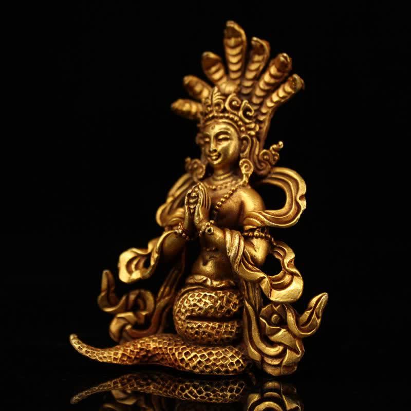 Buddha Stones Bodhisattva Nagarjuna Bescherming Koperen Beeld Decoratie - image 2