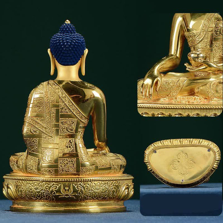 Buddha Stones Boeddha Shakyamuni beeldje, verlichting, koperen beeldje, huisgeschenk, decoratie - image 4