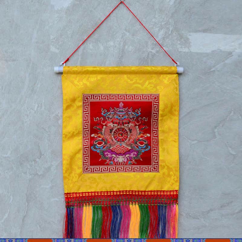 Vajra, gunstige symbolen, spirituele kracht, muurdecoratie - 8 gelukssymbolen - Rood - image 5