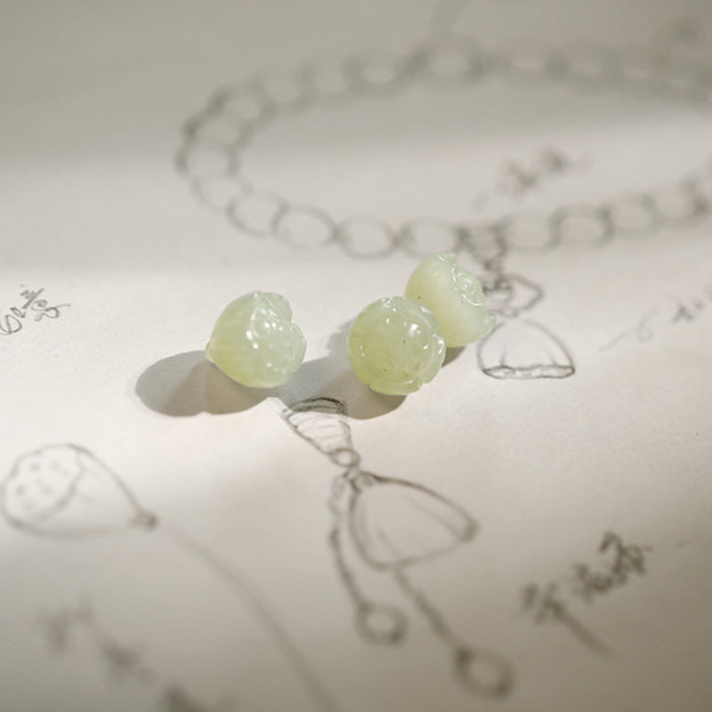 Buddha Stones Witte agaat jade lotus Armband - image 8