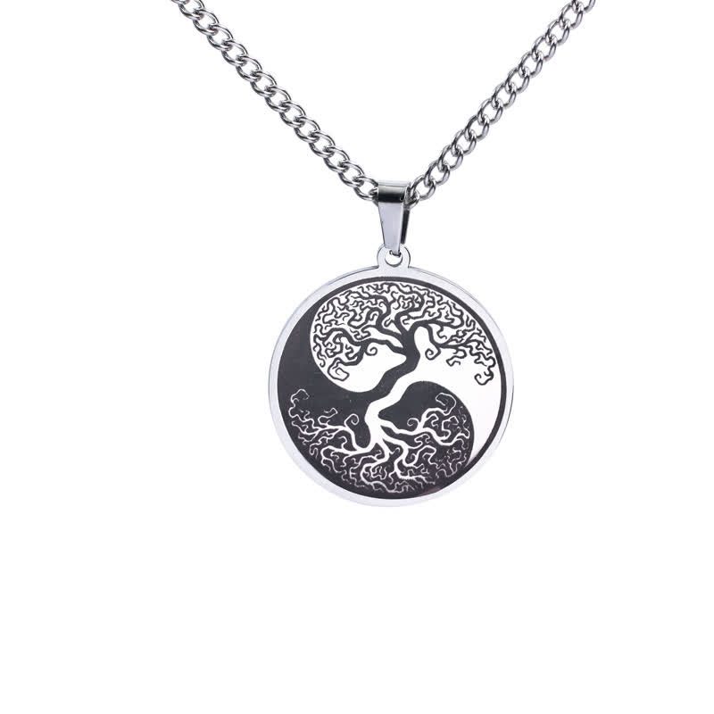 Buddha Stones De Levensboom Ketting van titaniumstaal - Zilver - image 4