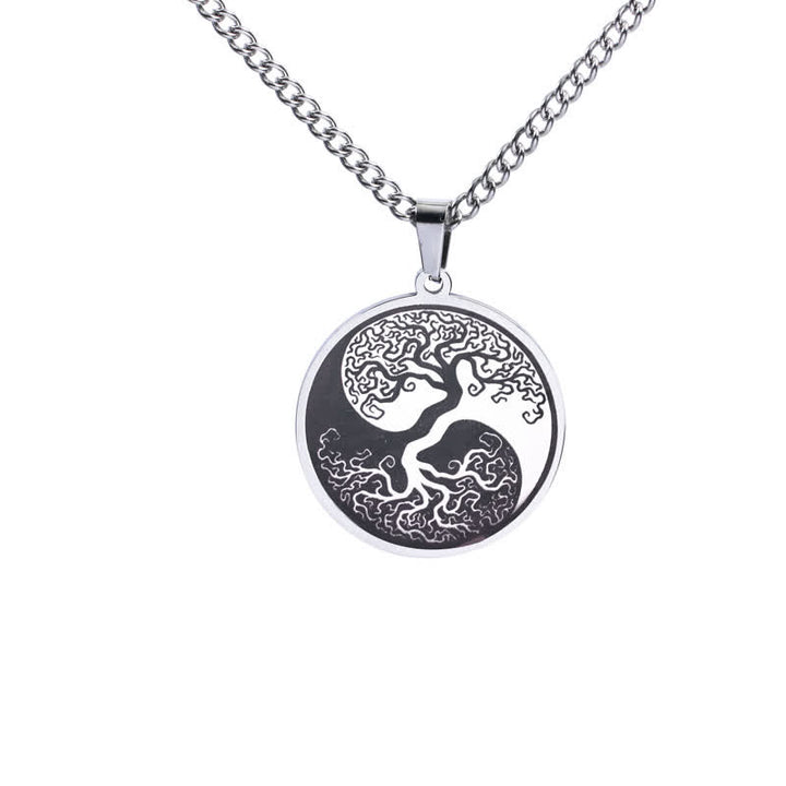 Buddha Stones De Levensboom Ketting van titaniumstaal - Zilver - image 4