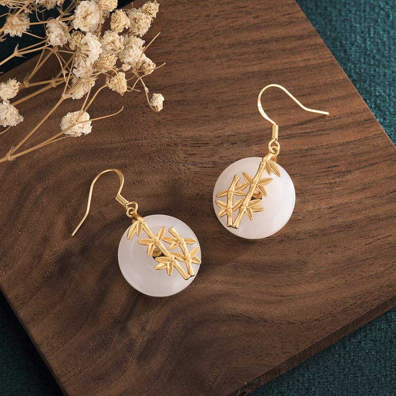 Buddha Stones Feng Shui witte jade Oorbellen - image 3