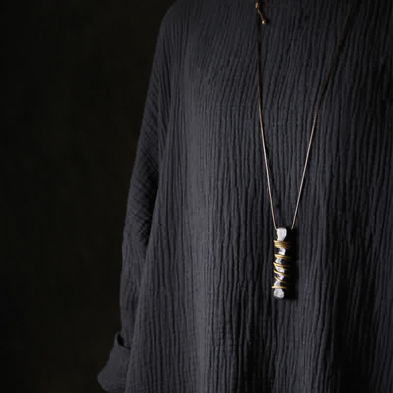 Buddha Stones Halskettinghanger van Tibetaans ebbenhout en messing met balans- en Ketting - image 11