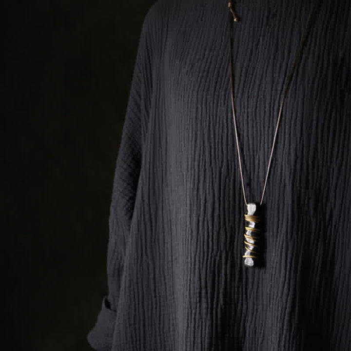 Buddha Stones Halskettinghanger van Tibetaans ebbenhout en messing met balans- en Ketting - image 11