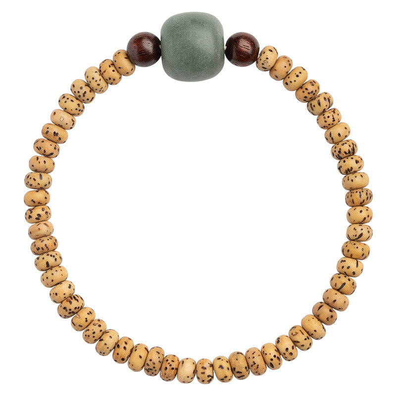 Buddha Stones Armband van Bodhizaad, kleine blaadjes en rood sandelhout. - image 13