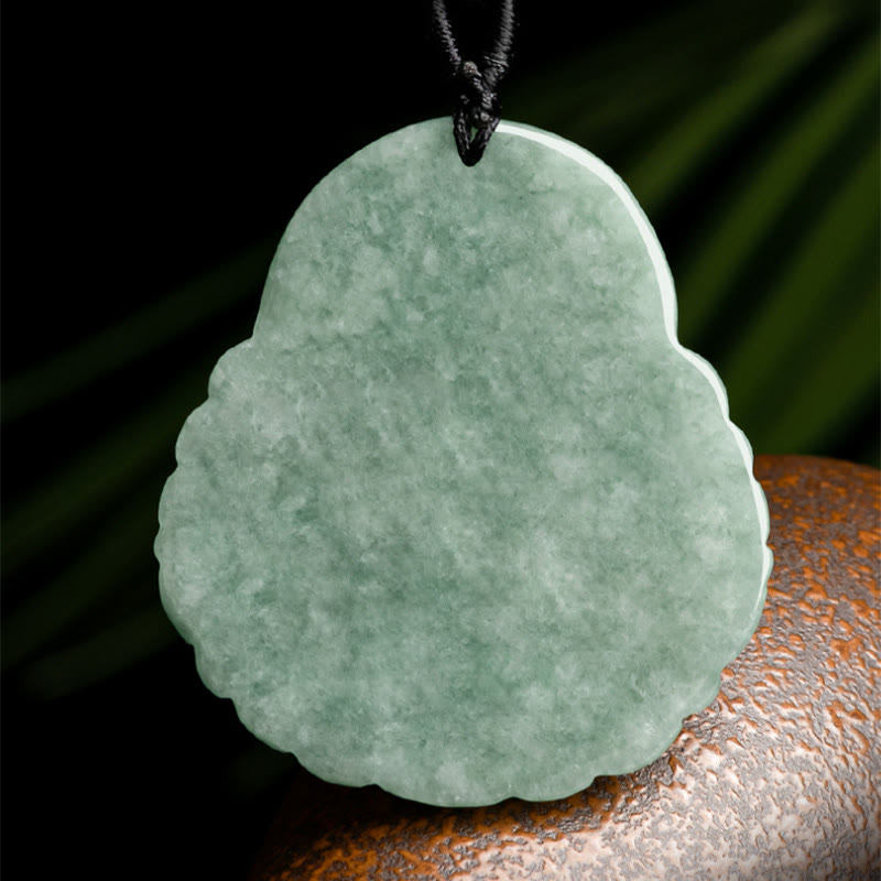 Buddha Stones Lachende Boeddha kettinghanger van natuurlijke jade en koper met Ketting voor overvloed - image 6