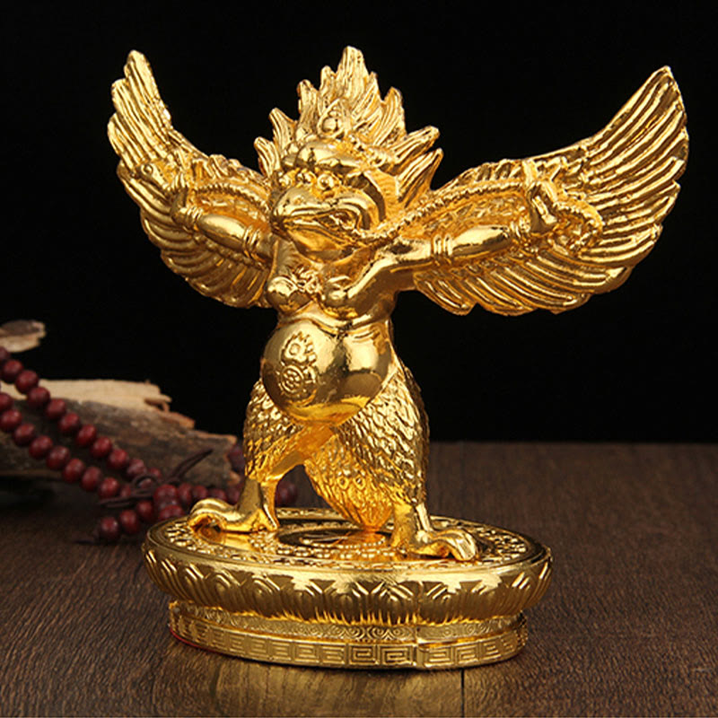 Buddha Stones Tibetaans gouden Garuda vogel legering bescherming huisdecoratie - image 5