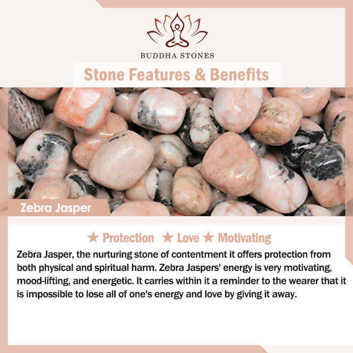 Buddha Stones 108 Mala kralen Sodalite Zebra Jaspis Kristal Lotus Armband - image 6