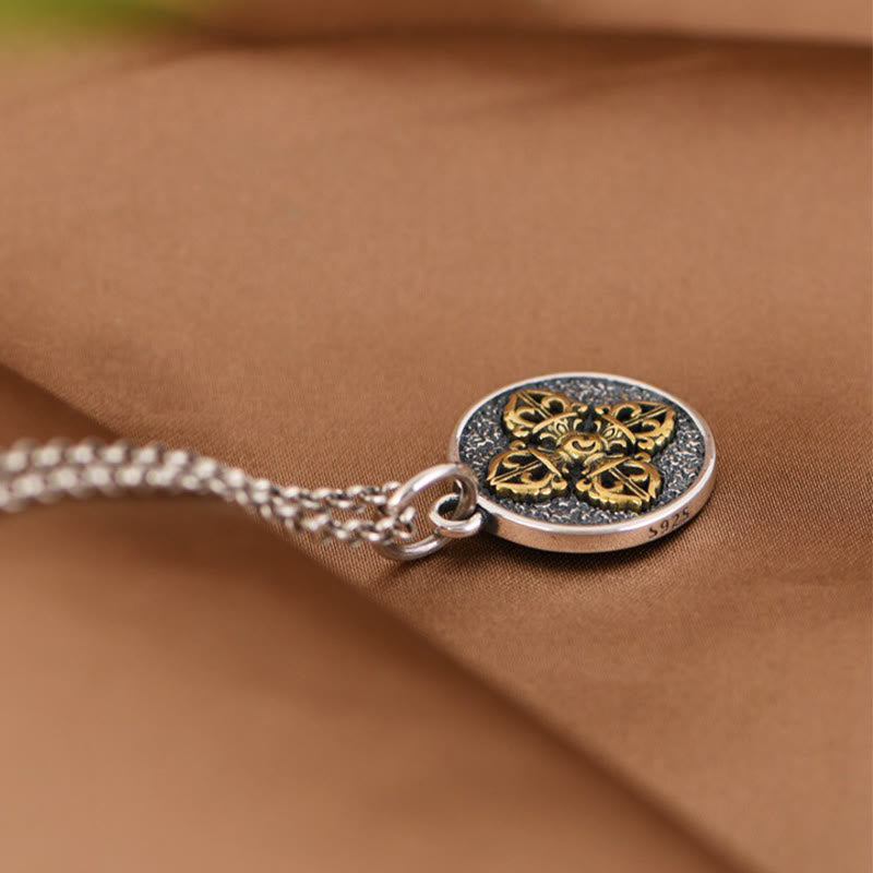 Buddha Stones 925 Sterling Zilveren Dubbele Dorje Vajra Ketting - image 6