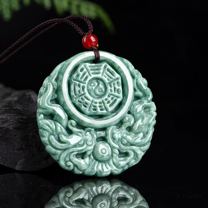 Buddha Stones Drakenjade Yin Yang Balans Ketting - image 4