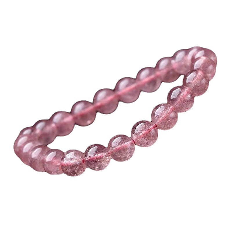 Buddha Stones Armband van natuurlijke rozenkwarts met de tekst &