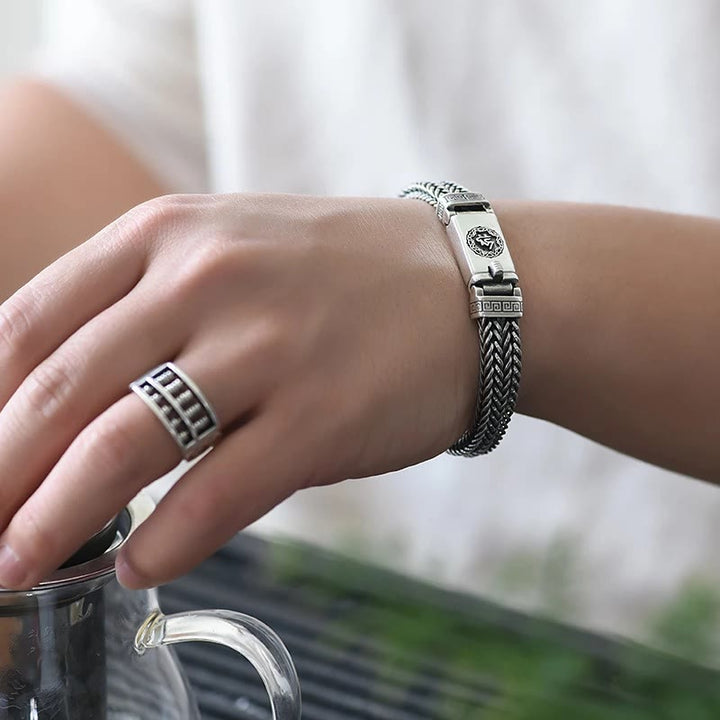 Buddha Stones Om Mani Padme Hum Purity Peace Braid Style Armband - image 3
