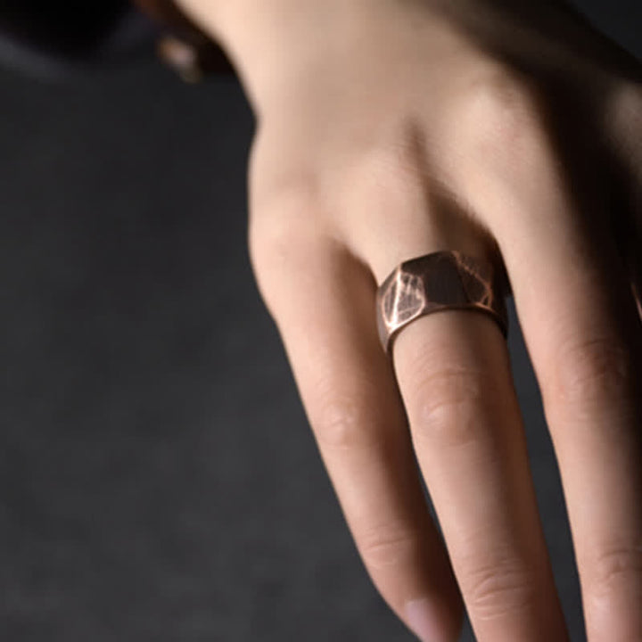 Buddha Stones Tibetaanse Ring van koper met eenvoudig design, symbool van rijkdom. - image 19