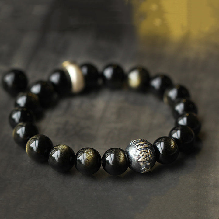 Buddha Stones Chinese dierenriem geboorte Boeddha Obsidiaan Armband - image 9
