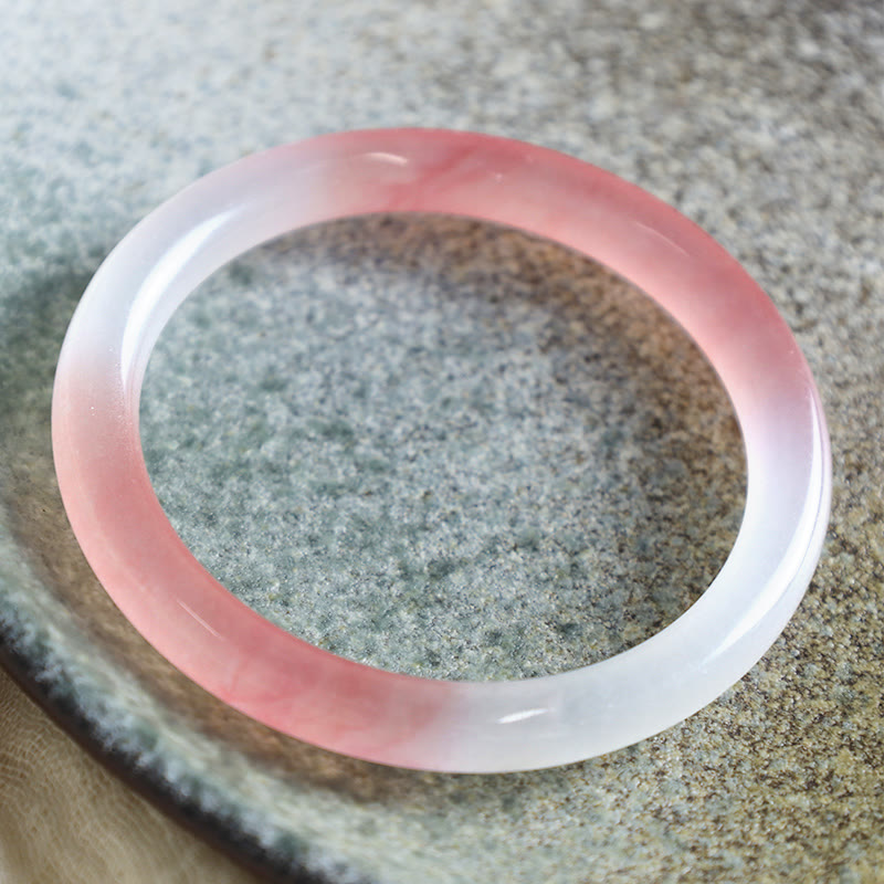 Buddha Stones Roze gouden zijden jade rijkdom Bangle-armband - image 1