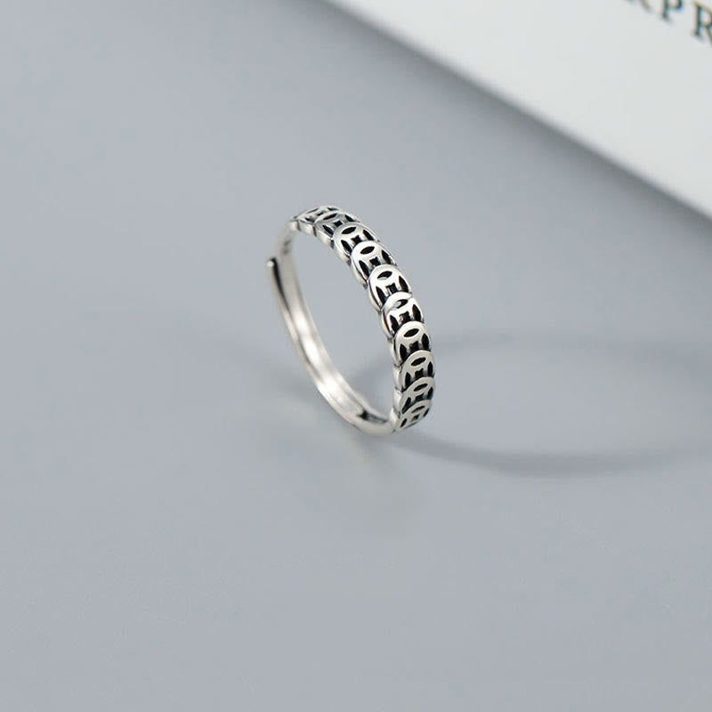 Buddha Stones Vintage koperen muntvormige Ring , verstelbaar - image 10