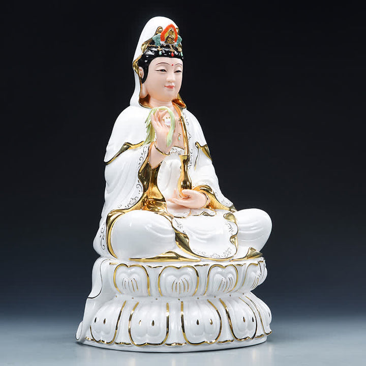 Buddha Stones Chenrezig Bodhisattva Avalokitesvara Succes Keramisch Beeld Huisdecoratie - image 2
