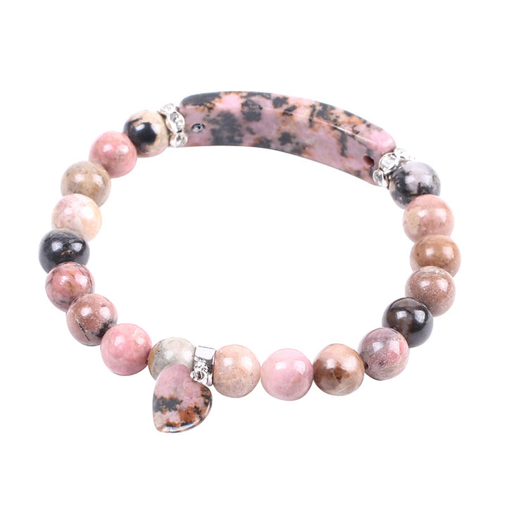 Buddha Stones Rhodoniet Liefdeshart Helende Kralen Armband - image 1