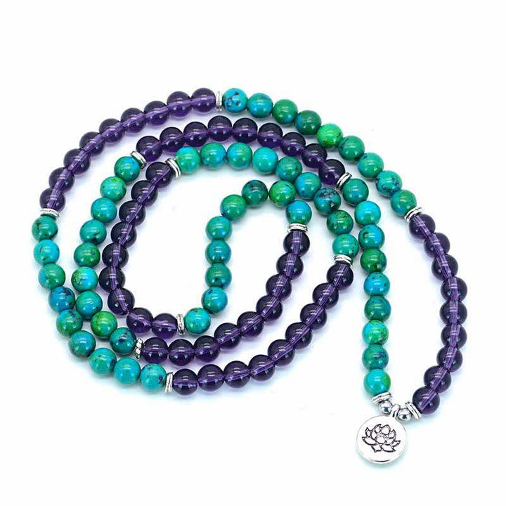 Buddha Stones Amethistgroene aventurijn spirituele lotus Armband - image 4