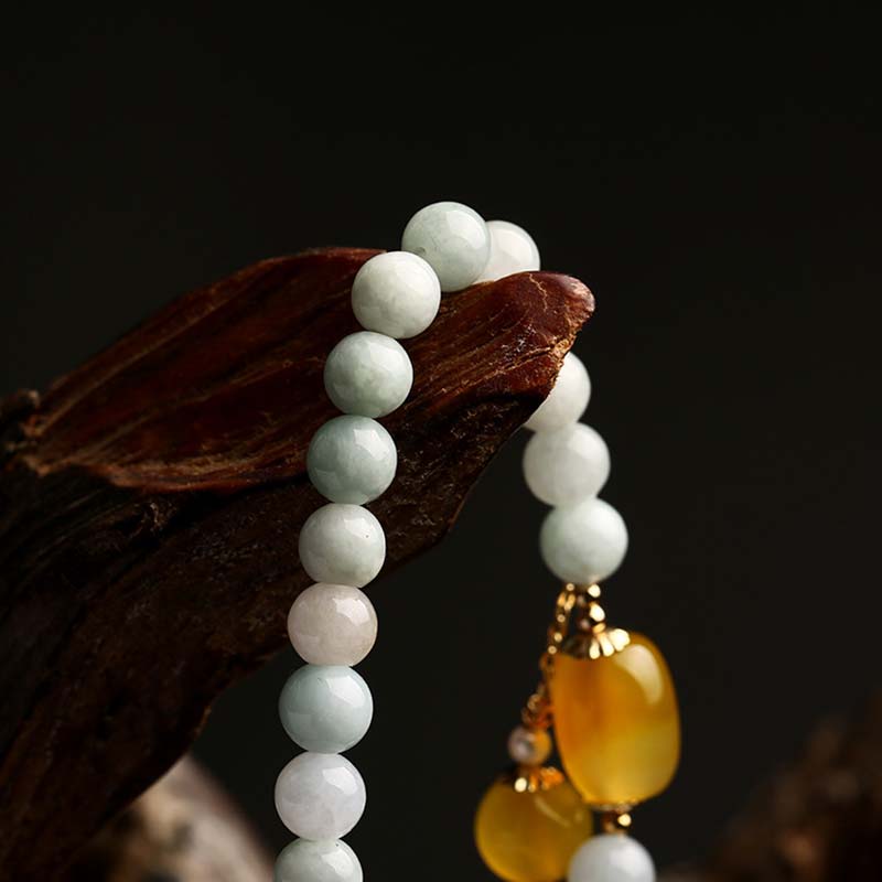 Buddha Stones Armband van natuurlijke witte jade agaat - image 2