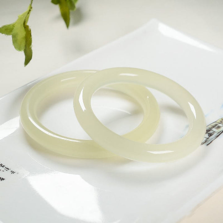 Buddha Stones Natuurlijke Bangle jade Manchetarmband met overvloedmotief - 60-62 mm - image 0