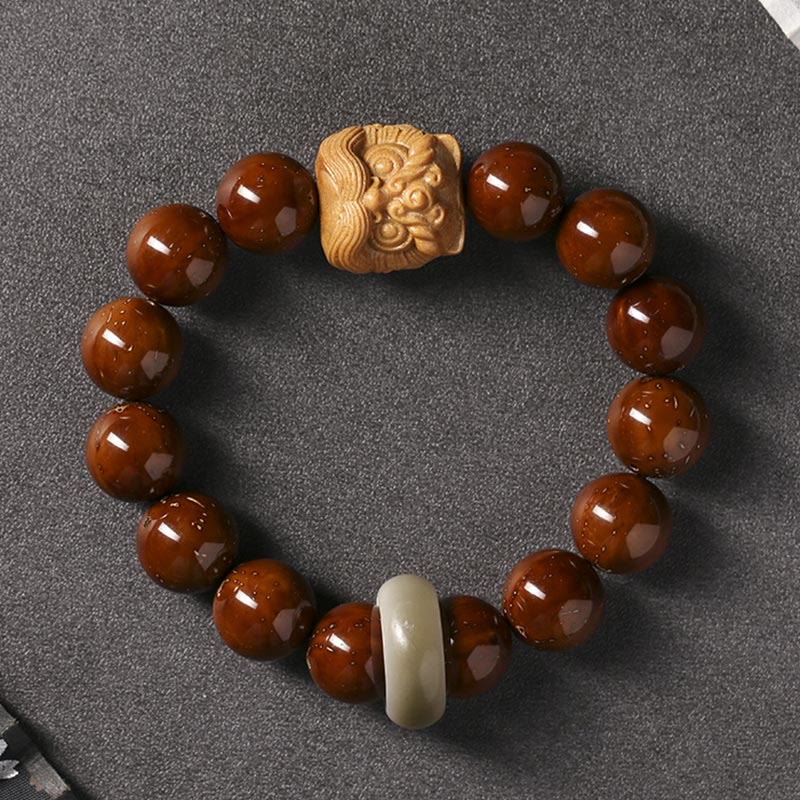 Buddha Stones Paarse Bodhizaad Dansende Leeuw Armband - image 13