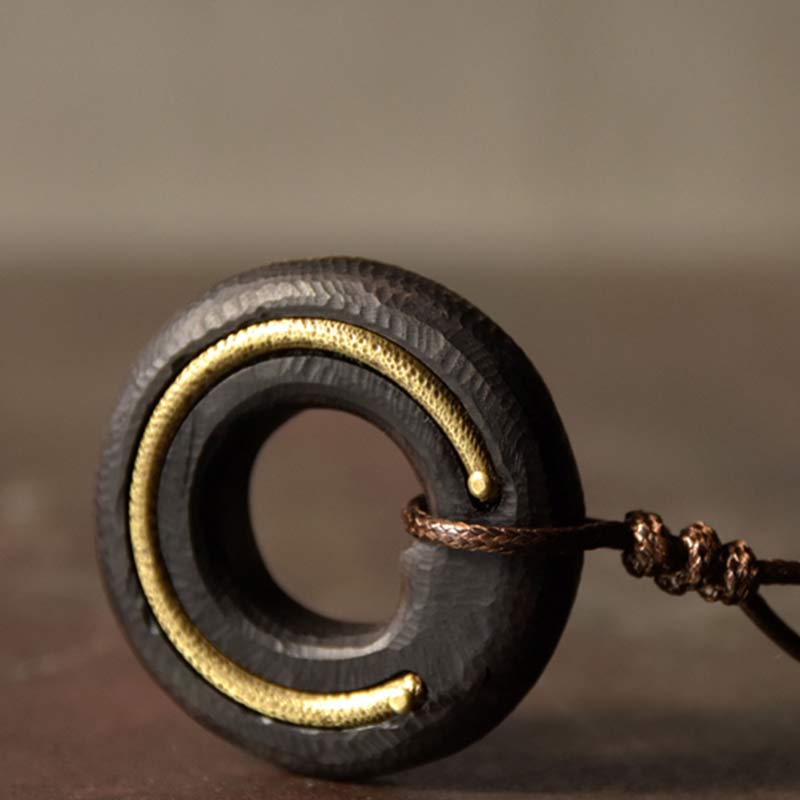 Buddha Stones Zen cirkel ebbenhouten Ketting - image 13