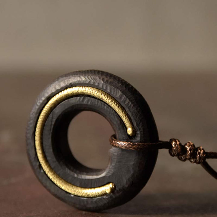 Buddha Stones Zen cirkel ebbenhouten Ketting - image 13