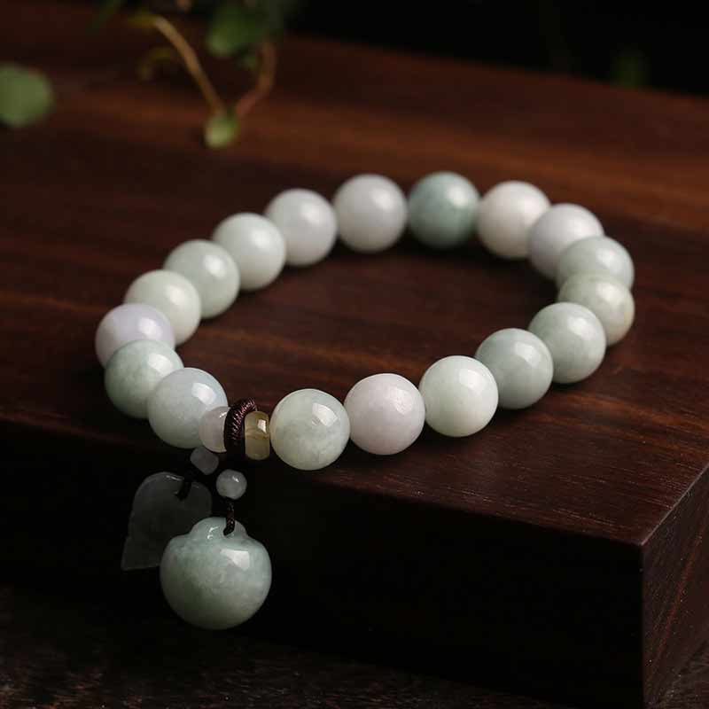 Buddha Stones Armband van natuurlijke jade, Pi Xiu Boeddha, kalebas en appel voor succes - image 6
