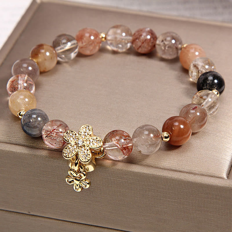 Buddha Stones Veelkleurige rutielkwarts citrien Armband voor bescherming van rijkdom - Rutielkwarts en citrien - image 0