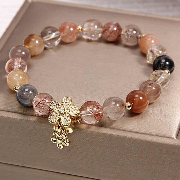 Buddha Stones Veelkleurige rutielkwarts citrien Armband voor bescherming van rijkdom - Rutielkwarts en citrien - image 0
