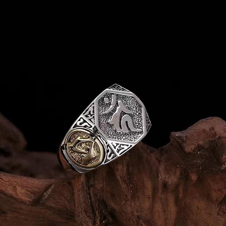 Buddha Stones Verstelbare Ring van 925 sterling zilver met gegraveerd Sanskriet-motief ter bescherming. - Sanskriet Ring(verstelbaar) - image 0