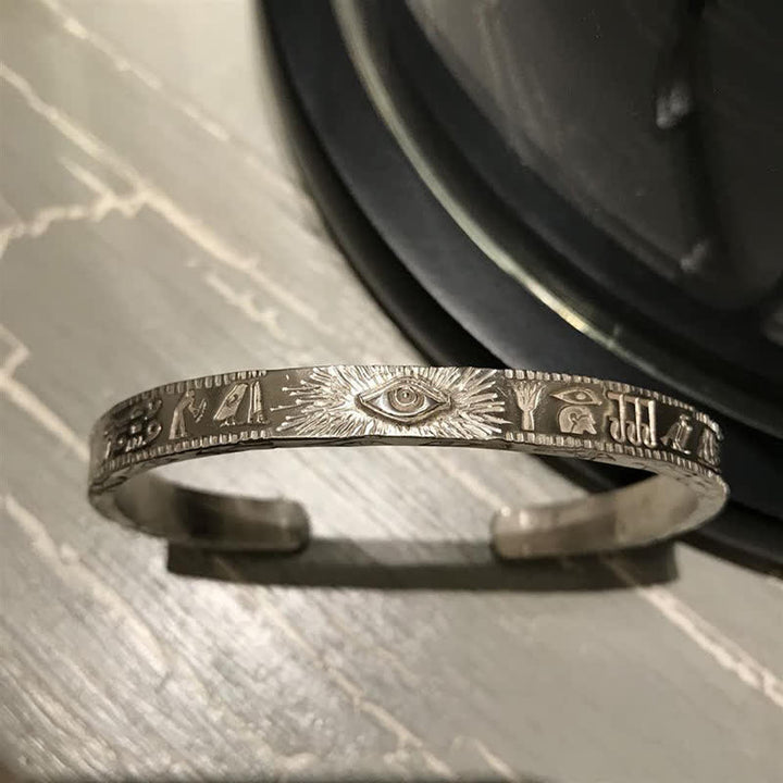 Buddha Stones Koperen Manchetarmband met het Oog van Horus als Bangle - image 1