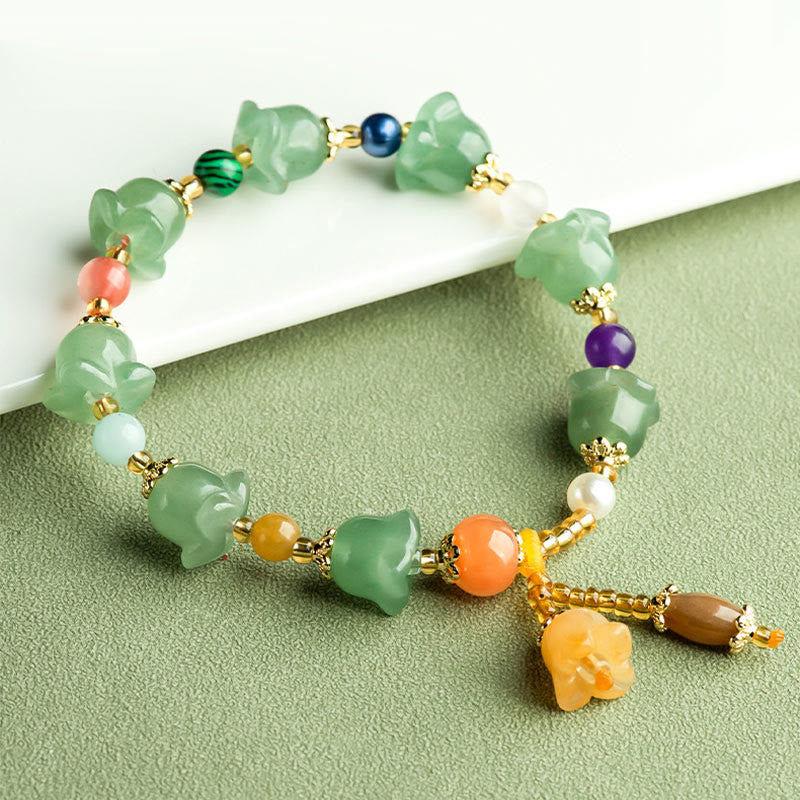 Buddha Stones Groene aventurijn magnolia bloem Armband - image 3